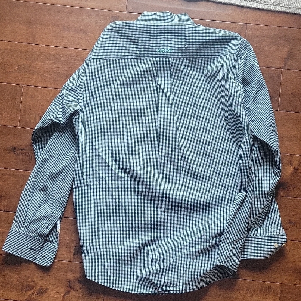 Ariat Men's Blue Checkered Casual Shirt - Picture 3 of 3